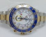 Rolex Yachtmaster II Half Yellow gold White Dial 44mm Replica Watch 